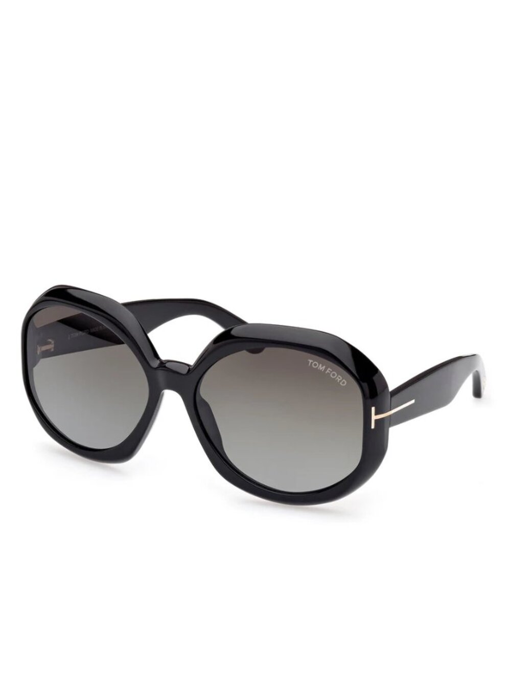 NEW FT1011/S 01B TOM FORD GEORGIA-02 TF1011 01B WOMEN BLACK ROUND SUNGLASSES